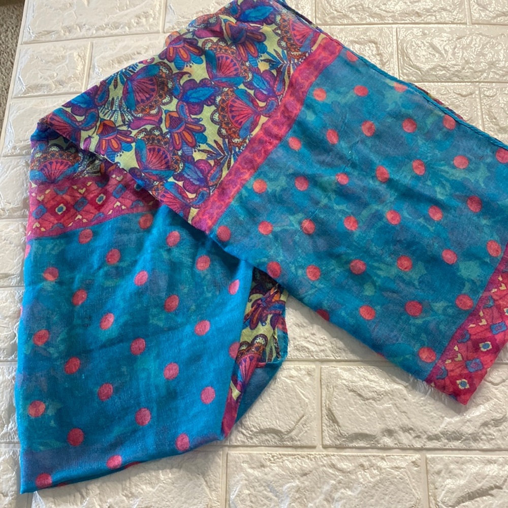 Floral and spotted scarf